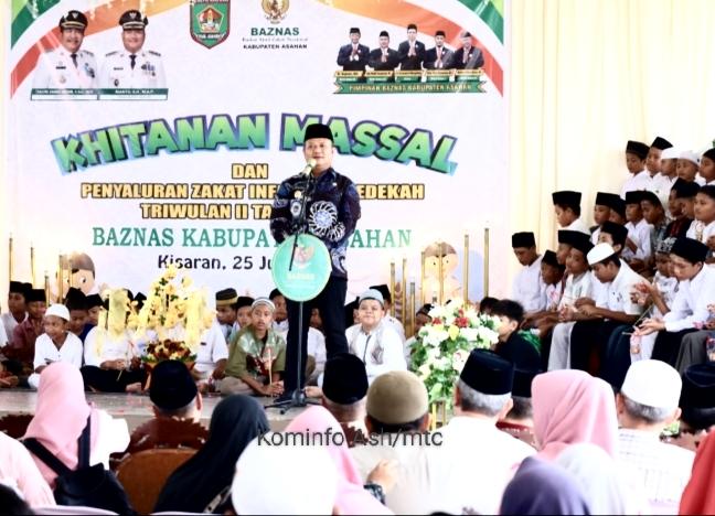 Khitan Massal Dan Penyaluran ZIS Baznas Kabupaten Asahan Dihadiri Wabup