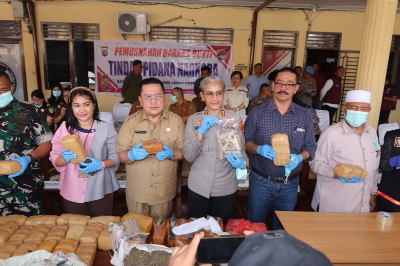 Pemusnahan Barang Bukti Narkotika di Mako Polres Pematangsiantar