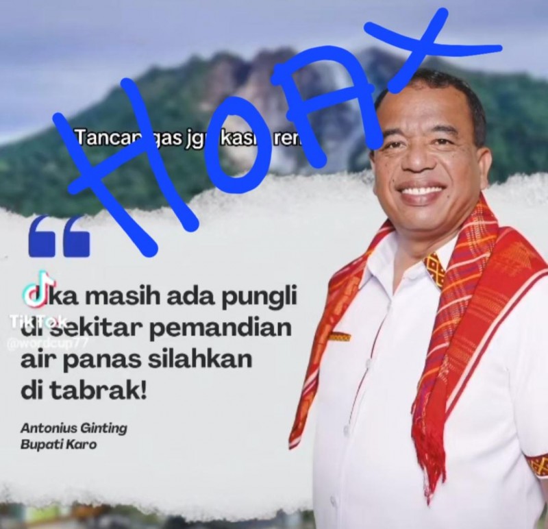 Bupati Karo Tidak Pernah Menyerukan Aksi Tabrak Pelaku Pungli di Pemandian Air Panas