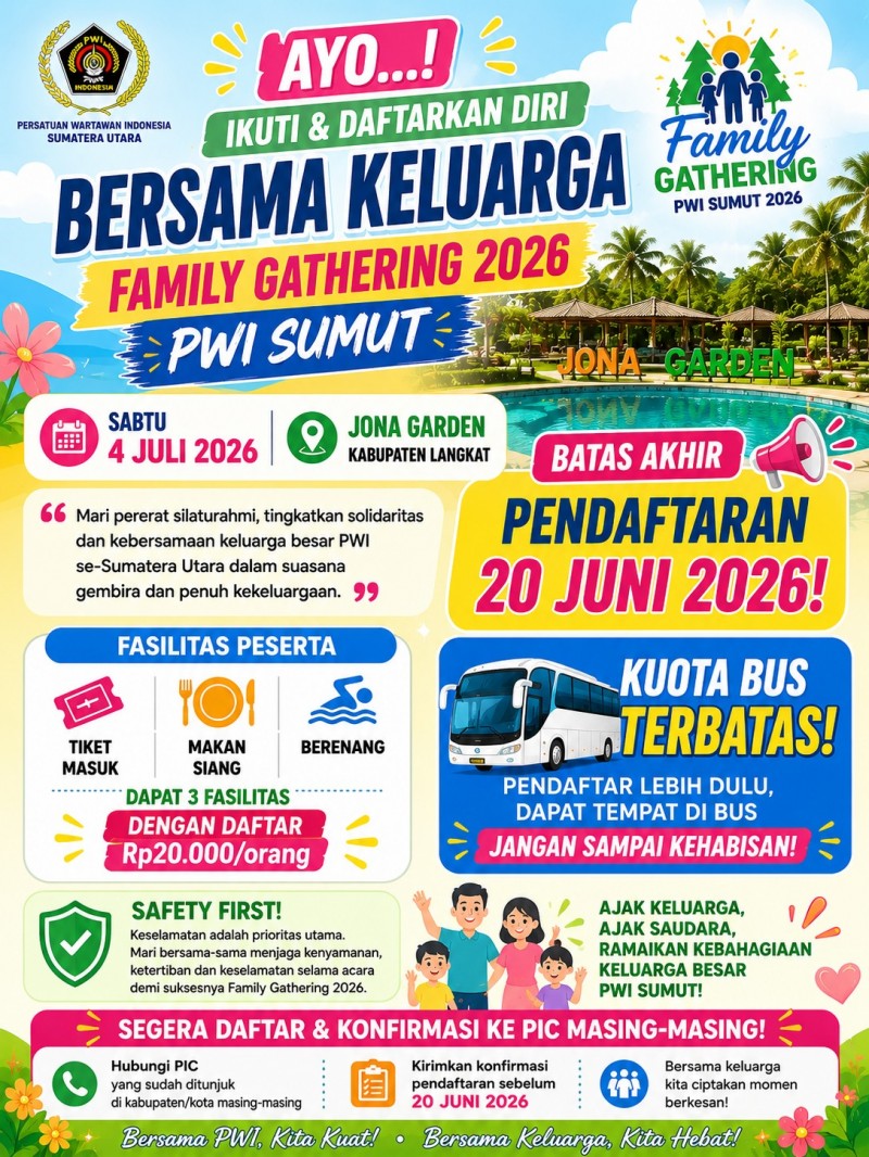 Farianda Ajak Anggota PWI Segera Daftar Family Gathering 2026, Kuota Bus Terbatas