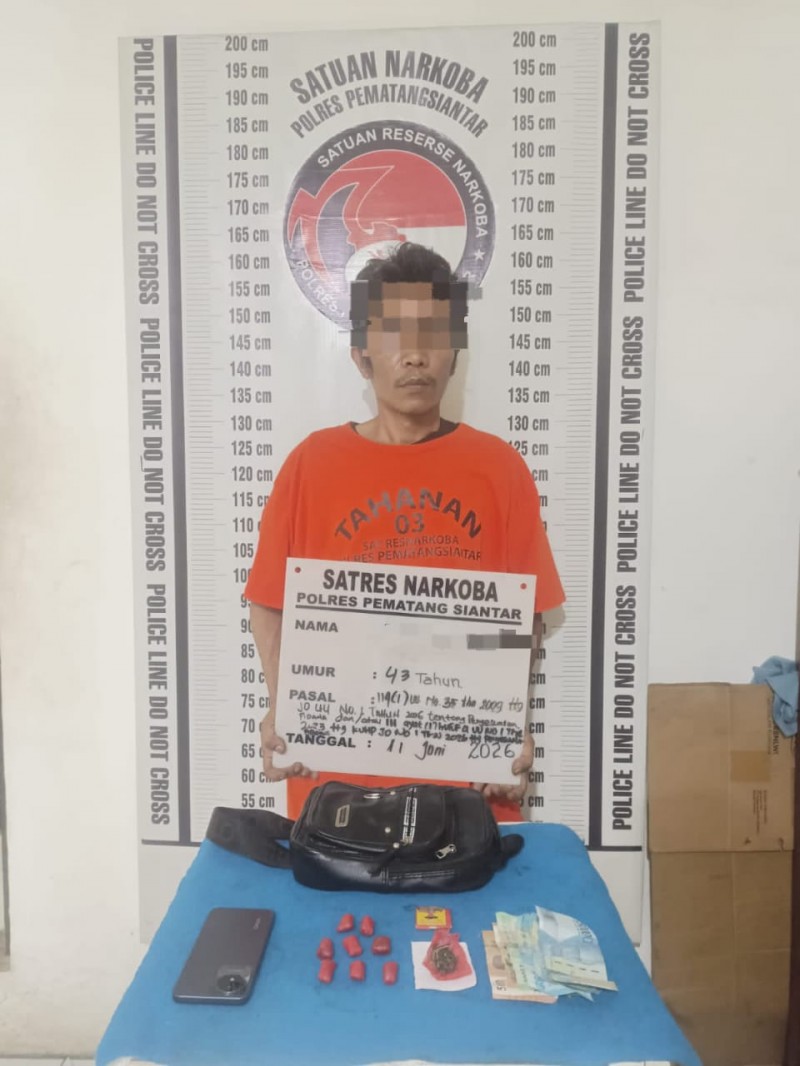 Pemilik Ganja 12,36 Gram Berhasil Diamankan Polres Pematangsiantar di jalan Merbou