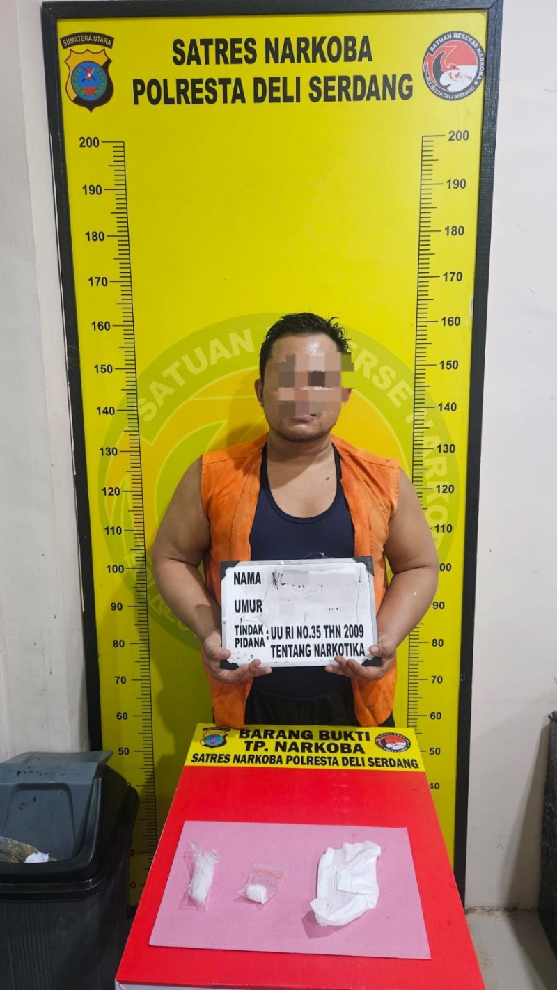 Polresta Deli Serdang Tangkap Pengedar Sabu Biru-biru