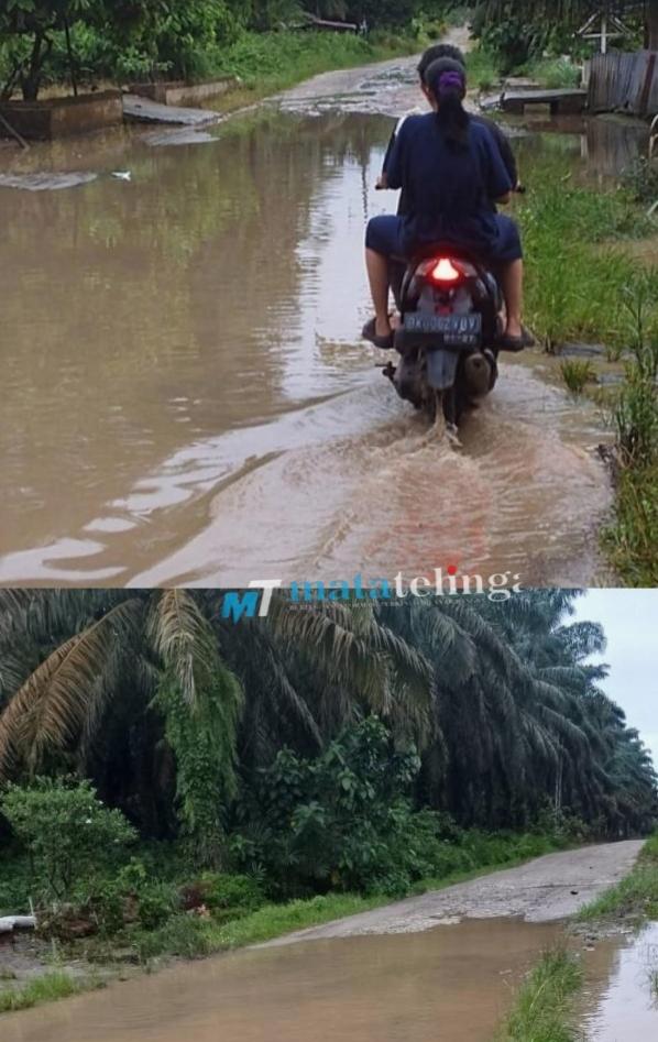 Warga Masyarakat Desa Padang Pulo Keluhkan Jalan Seperti Kubangan Kerbau