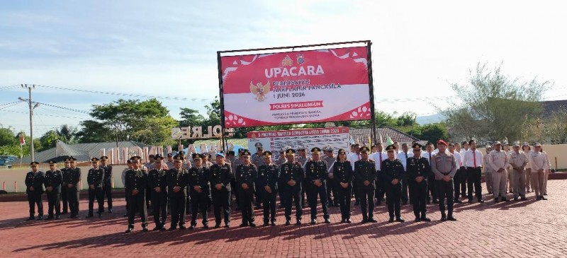 Kapolres Simalungun Pimpin Langsung Upacara Hari Lahir Pancasila