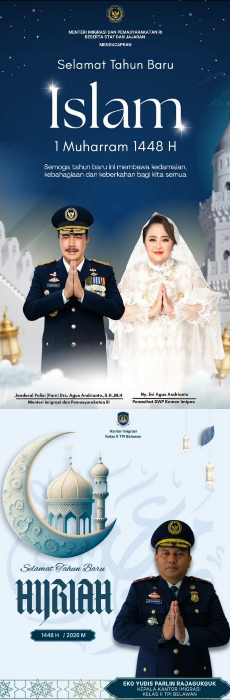 Sambut Tahun Baru Islam 1448 H, Kakanim Belawan dan Menteri Imigrasi Sampaikan Ucapan Selamat