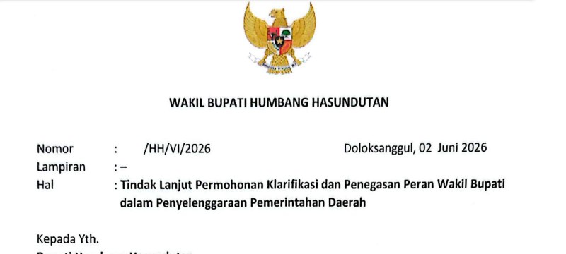Bupati Humbahas Oloan di Somasi oleh Wabup, Pemkab Belum Menjawab