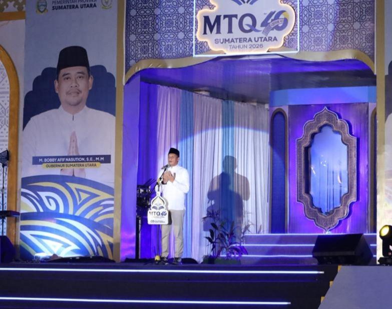 KH. Achmad Fauzan Nasution Lantunkan Doa Penyejuk Penutup MTQ Ke-40  Tingkat Provsu