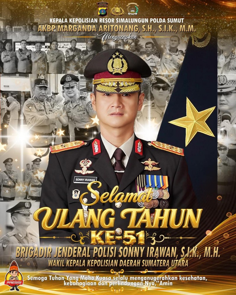 Kapolres Simalungun Sampaikan Ucapan HUT ke-51 Wakapolda Sumut Brigjen Pol Sonny Irawan: Doa dan Harapan untuk Pemimpin yang Berdedikasi