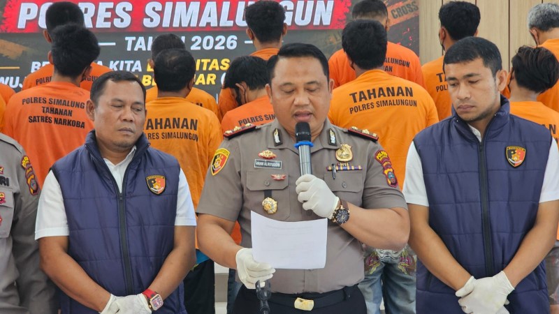 Sat Narkoba Polres Simalungun Torehkan Rekor Terbaik, Operasi Antik Toba 2026 Ringkus 53 Tersangka Dan Sita Lebih Dari Satu Kilogram Narkoba