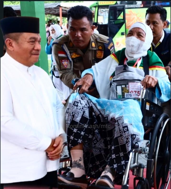 Digedung Tahfiz Masjid Agung Bupati Sambut Kedatangan Jamaah Haji Asahan