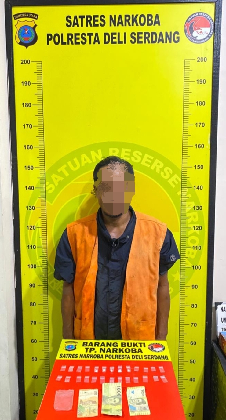 Pelaku Pengedar Narkoba diciduk, dan diboyong ke Polresta Deli Serdang