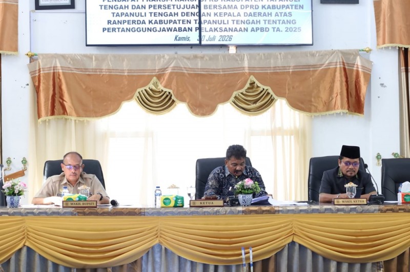 DPRD Tapteng Tolak Ranperda Pertanggungjawaban APBD Tapteng 2025: Ini Alasannya