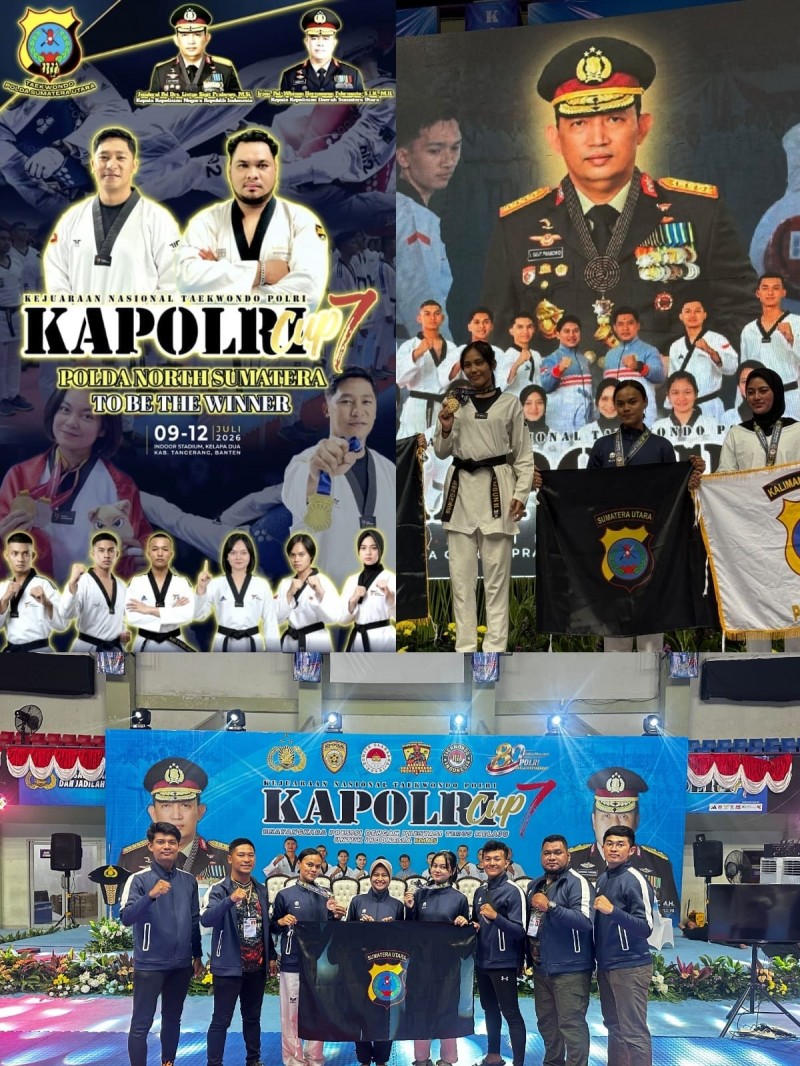 Taekwondo Polda Sumut Ukir Prestasi Gemilang di Kapolri Cup 7, Borong Medali dan Harumkan Nama Institusi Polri