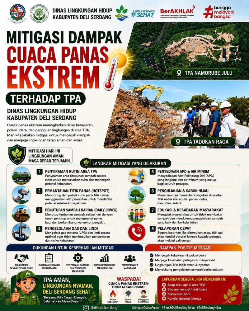 DLH Deli Serdang Perkuat Mitigasi Cuaca Panas Ekstrem di TPA