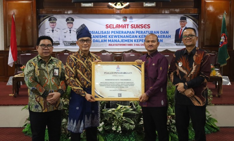 Pemko Tanjungbalai Raih Penghargaan E-Kinerja Terbaik dari BKN RI
