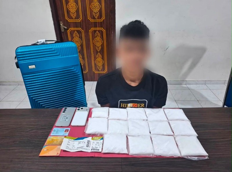 Gagal Lolos X-Ray! Kurir Asal Aceh Bawa 2 Kg Sabu Ditangkap, Polisi Telusuri Asal Barang