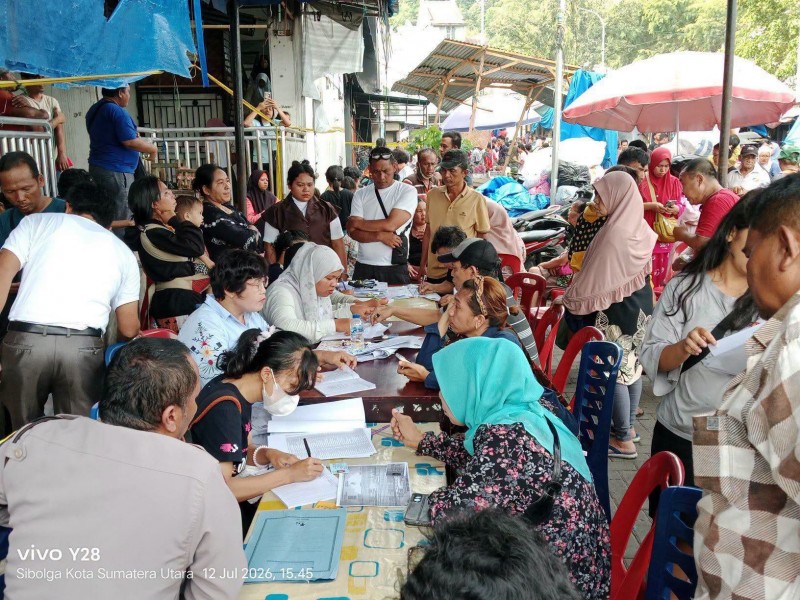 Pemko Sibolga Lakukan Pendataan Korban Kebakaran Pasar Sibolga Nauli