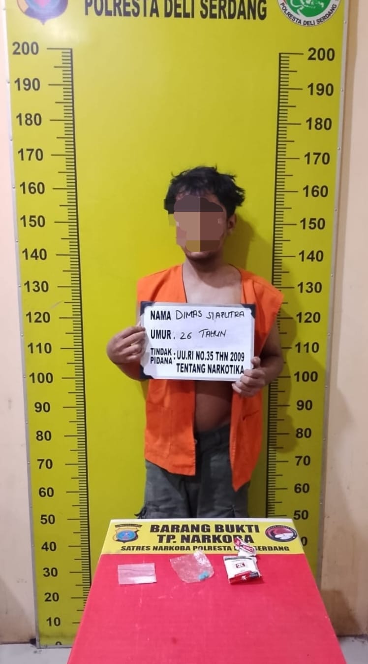 Miliki Sabu dan Coba Kabur, Seorang Pria dibekuk Satresnarkoba Polresta Deli Serdang dan  Polsek Pagar Merbau