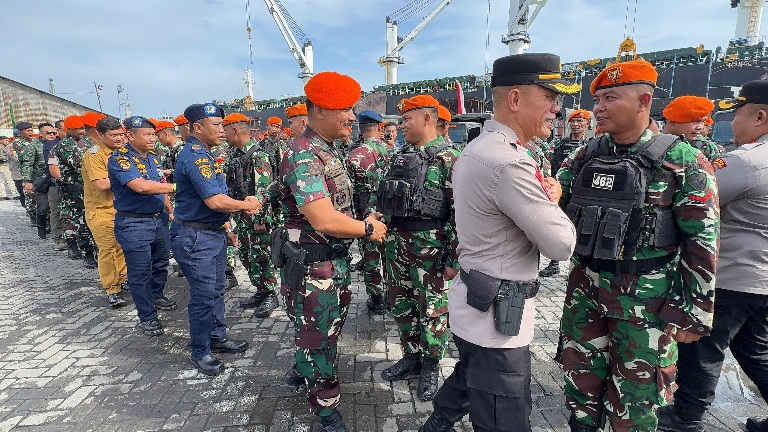 Upacara Pemyambutan Personel Satgas Pamtas RI-PNG Batalyon Parako 463 Pasgat