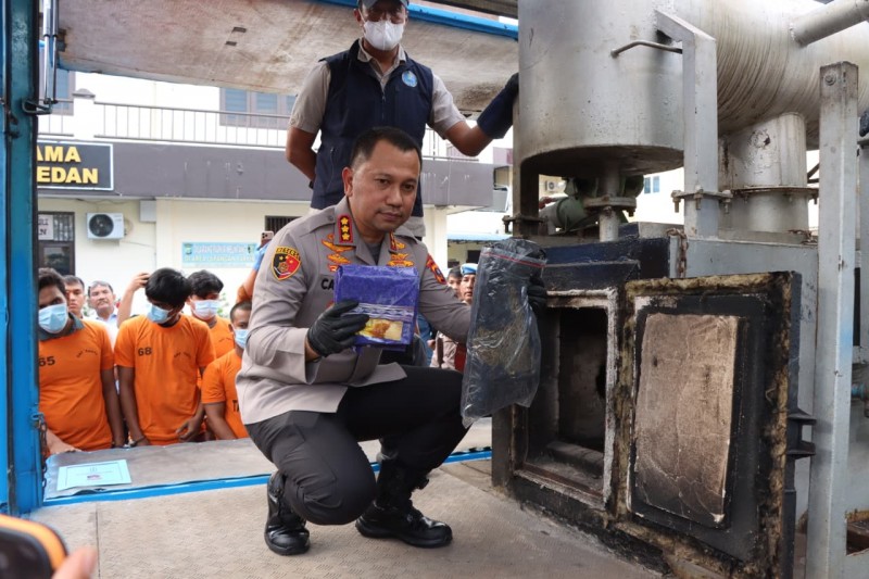Polrestabes Medan Ungkap 1.167 Kasus, Musnahkan Puluhan Kg BB