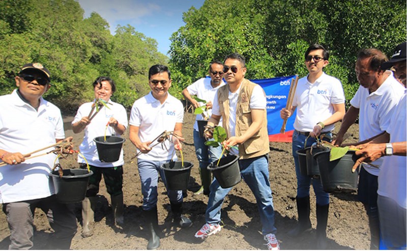 BTN Dukung Kawasan Urban Berkelanjutan dengan Penanaman 10.000 Mangrove di Kuta Bali