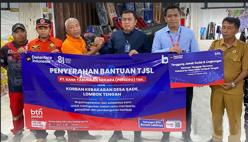 Didukung Danantara, BTN Salurkan Bantuan untuk Warga Terdampak Kebakaran Desa Adat Sade
