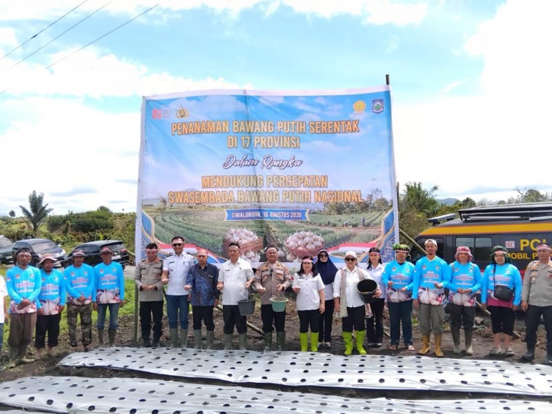 Polres Simalungun Dukung Percepatan Swasembada Bawang Putih Nasional