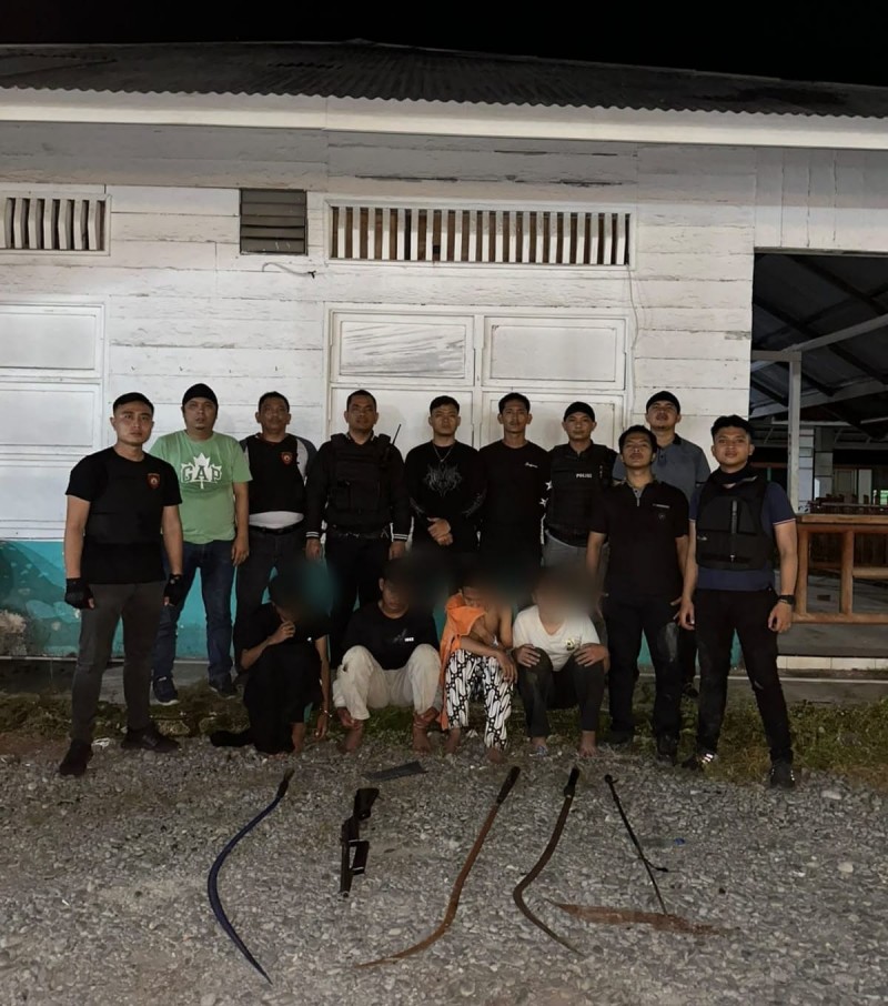 Tawuran Geng Motor, Dicokok  Tim LIBAS Polres Binjai, Empat Pelaku Diamankan