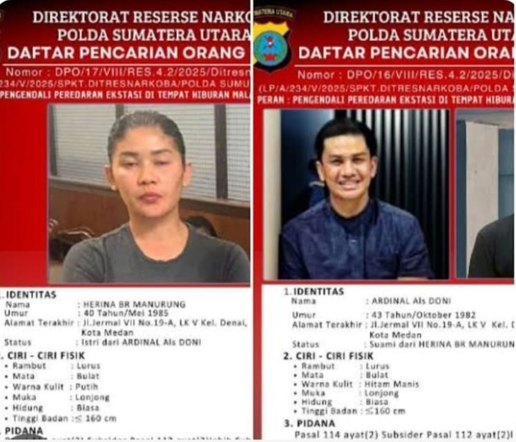 Polda Sumut Tangkap Pasutri Pemilik THM DPO Kasus Narkoba