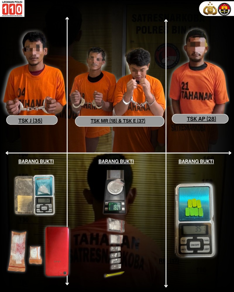 Satresnarkoba Polres Binjai Gagalkan Perdagangan Narkotika