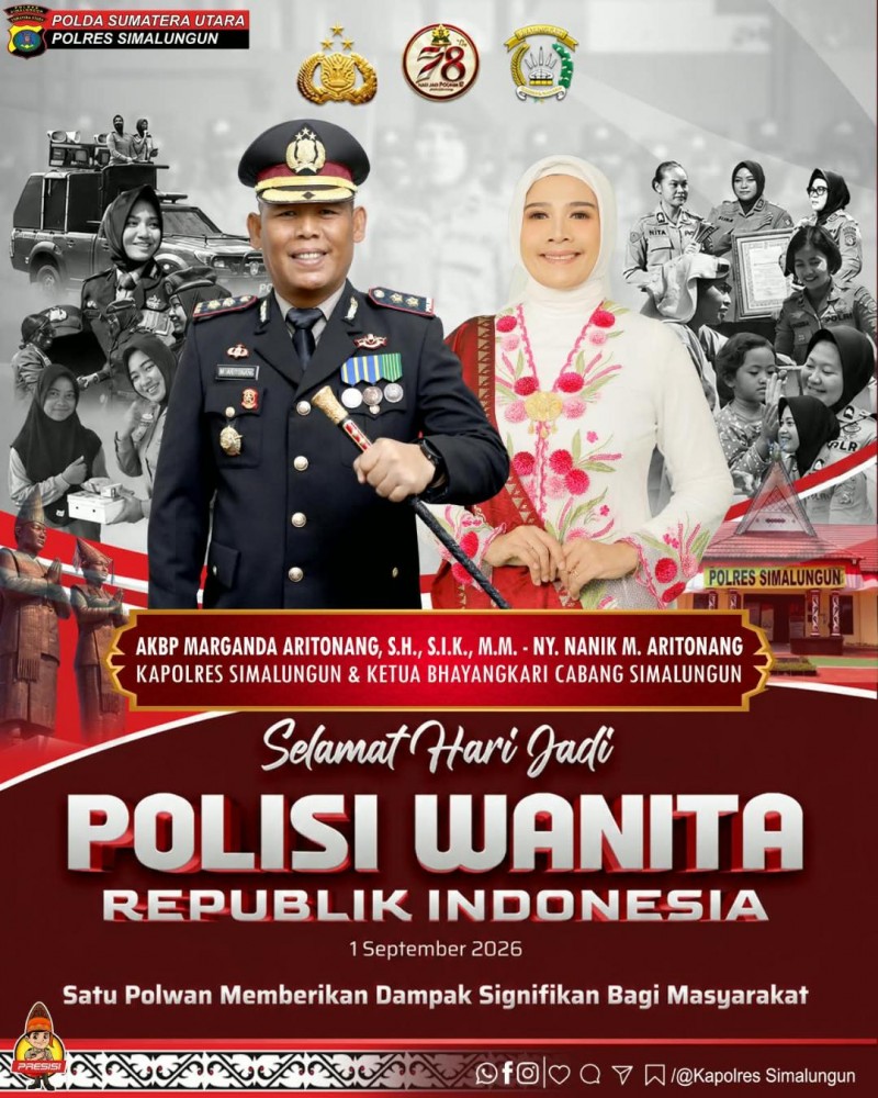 Polres Simalungun Sampaikan Ucapan Selamat HUT ke-78 Polwan, Kapolres: Jadikan Momentum Perkuat Pelayanan Humanis