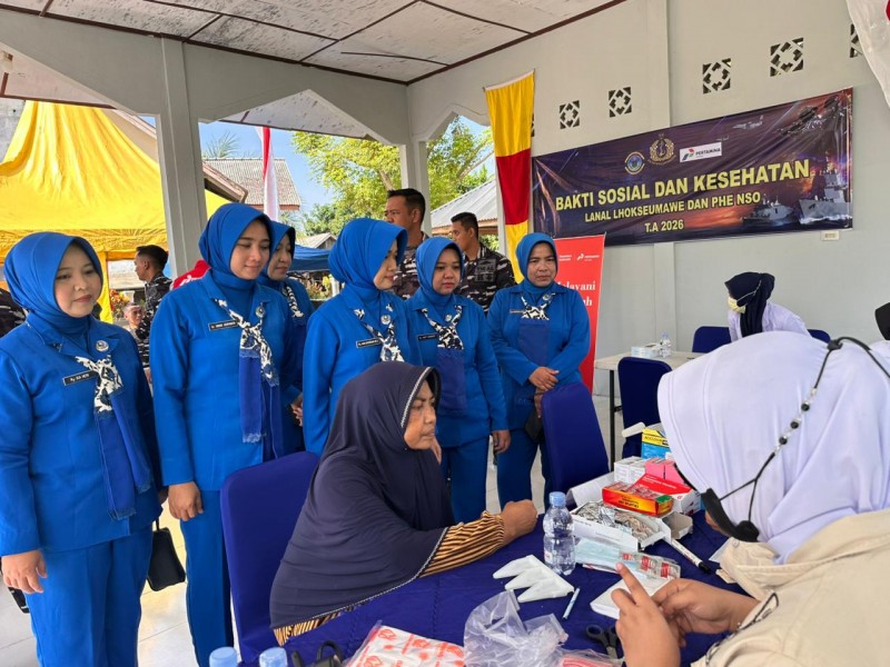 Ratusan Warga Desa Bantayan Ikuti Bakti Sosial yang Digelar PHE NSO dan Lanal Lhokseumawe