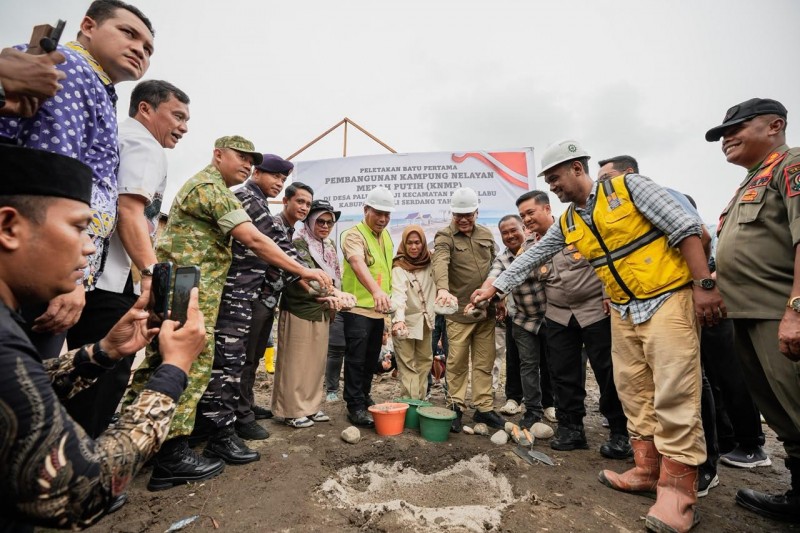 Kampung Nelayan Merah Putih Paluh Sibaji Mulai Dibangun