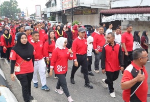 Jalan Sehat Menyemarakkan HUT Ke - ,81 PMI, Kapolres Labuhanbatu :   Berlangsung Aman