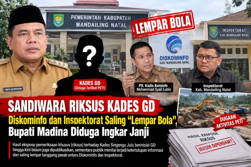 Sandiwara Riksus Kades GD. Diskominfo dan Inspektorat Saling "Lempar Bola". Bupati Madina Diduga Ingkar Janji