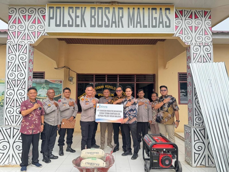 PT KINRA Berikan Bantuan CSR Kepada Polsek Bosar Maligas dan Lampu Penerangan Jalan kepada Kecamatan Bosar Maligas dan Bandar Huluan