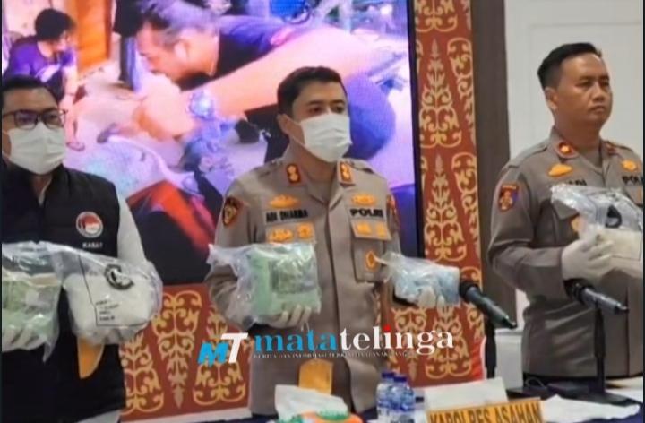 Conferency Pers Ungkap Kasus Peredaran Narkotika Di Wilkum Asahan