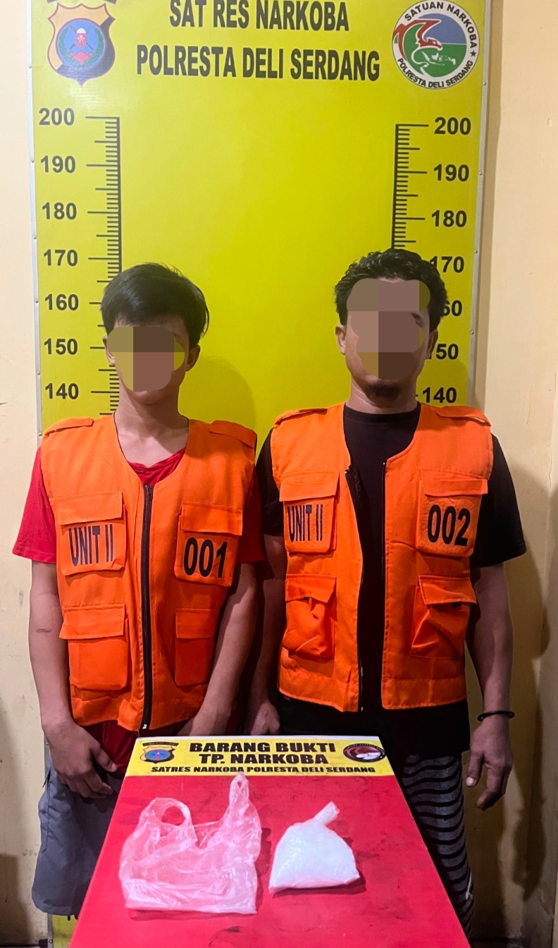 2 Pria di Deli Serdang Ditangkap Bawa 153 Gram Sabu