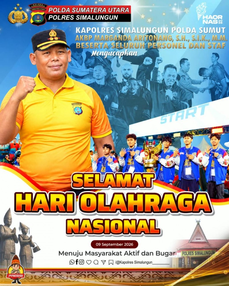 Peringati Haornas 2026, Kapolres Simalungun Ajak Masyarakat Jadikan Olahraga Sebagai Gaya Hidup Menuju Indonesia Sehat dan Tangguh