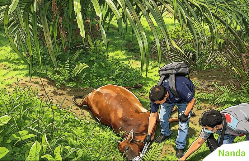 Geger...!!! Lima Ekor Lembu Milik Warga Ditemukan Mati Diareal Perkebunan Dolok Ilir