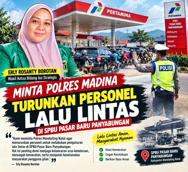 Erli Rosanty Borotan Minta Polres Madina Menambah Personel Lalu Lintas di SPBU Pasar Baru Panyabungan