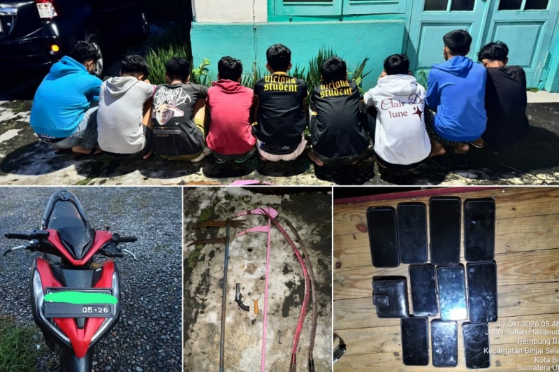 Tim LIBAS Polres Binjai, Gagalkan Sembilan Remaja Hendak Tawuran