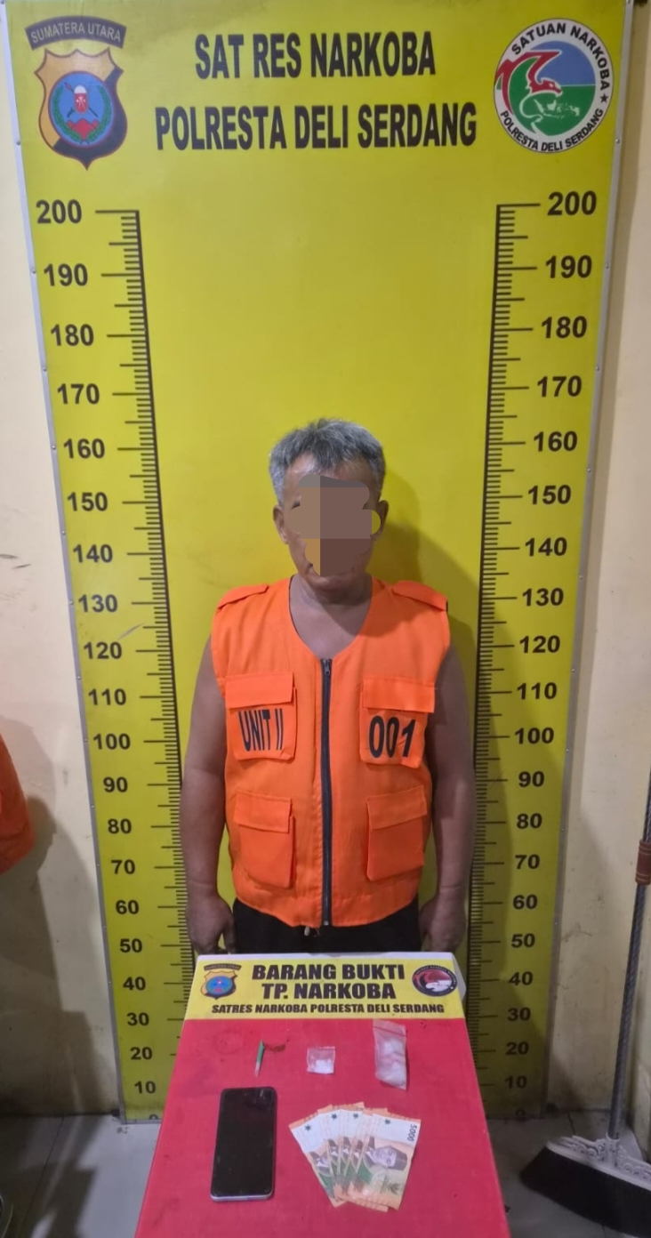 Satresnarkoba Polresta Deli Serdang Ungkap Kasus Shabu, Pria 51 Tahun Diamankan