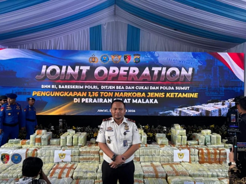 Imigrasi Belawan Hadiri Joint Operation Pengungkapan 1,16 Ton Ketamine, Deklarasikan Perang terhadap Narkoba