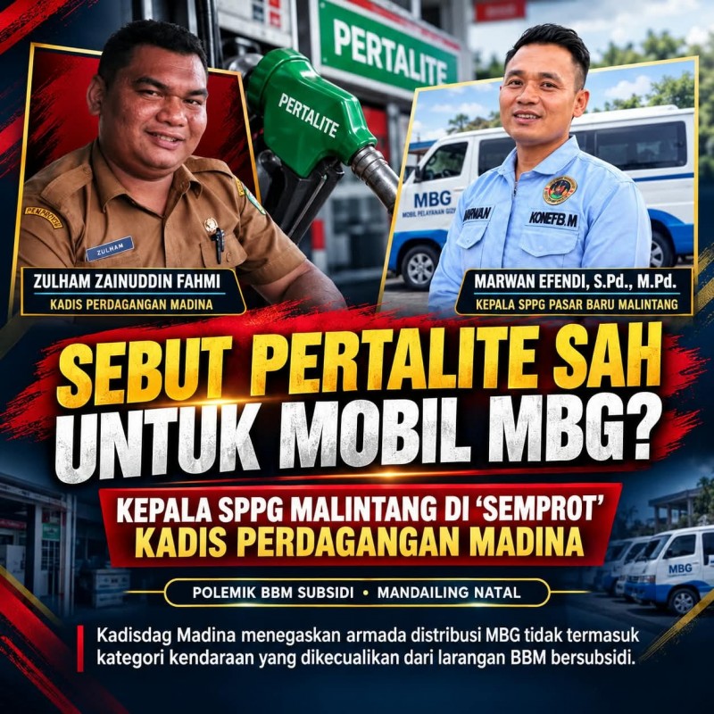 Sebut Pertalite Sah untuk Mobil MBG, Kepala SPPG Malintang "Disemprot" Kadis Perdagangan Madina