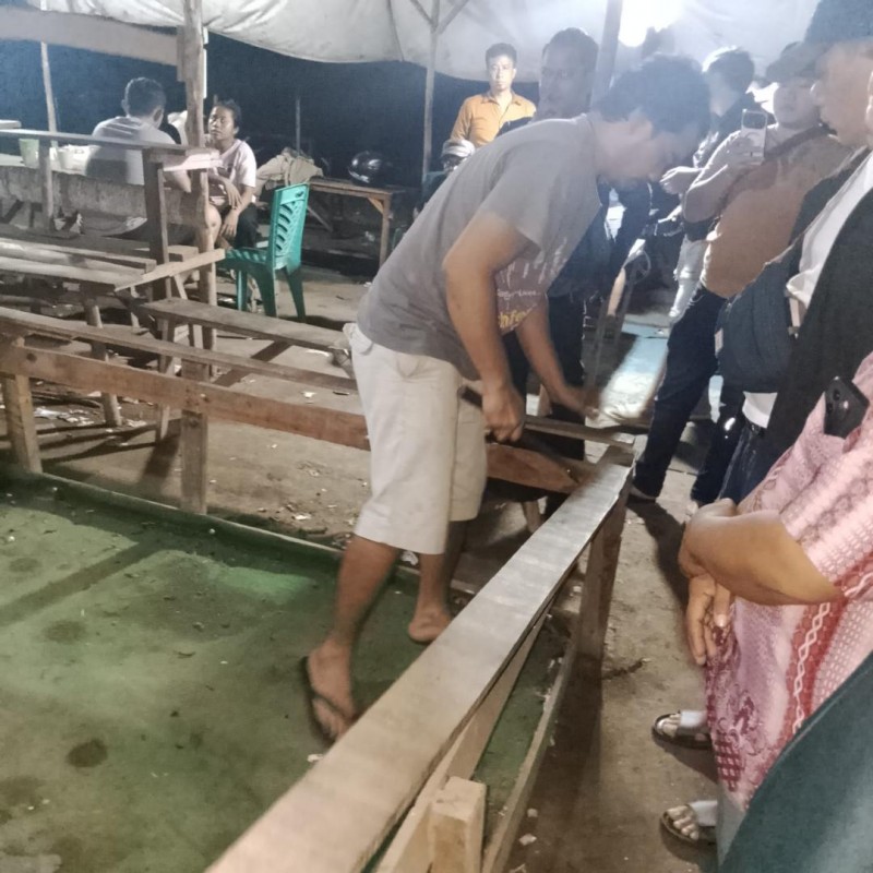 Polres Simalungun Datangi Gelanggang Sabung Ayam di Nagori Karang Bangun, Arena Dibongkar