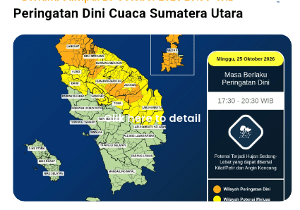 Waspada !! Untuk Tiga Hari Kedepan Daerah Labuhanbatu Berpotensi Hujan Sedang Hingga Lebat