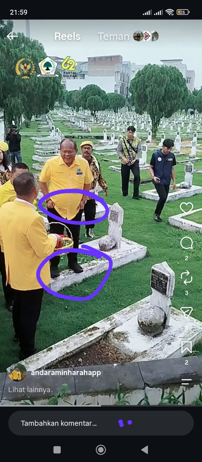 Viral! Sekretaris DPD Golkar Sumut Diduga Injak Makam Pahlawan Saat Ziarah HUT ke-62, Publik : Tidak Hargai Jasa Pahlawan